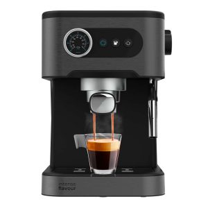 سيكوتك ماكينة قهوة إسبرسو Power Espresso 20 Pro، بقدرة 1350 واط، مضخة ضغط 20 بار، شاشة لمس، أنبوب بخار قابل للتوجيه، فلتر مزدوج الفوهة، خزان ماء قابل للإزالة بسعة 1.5 لتر، سطح لتسخين الأكواب