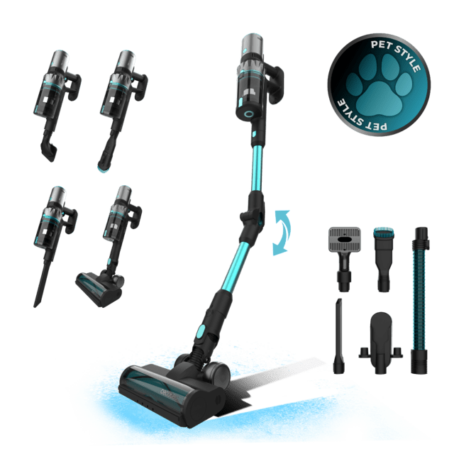 سيكوتك مكنسة كهربائية عمودية لاسلكية Conga Rockstar 2500 Thunder Pet Flex جهاز تنظيف متطور من سيكوتك يجمع بين القوة العالية، التصميم المرن، والتقنيات المتخصصة لإزالة شعر الحيوانات الأليفة، ليمنحك تنظيفًا عميقًا وعمليًا لمختلف أنواع الأرضيات والأسطح داخل المنزل.