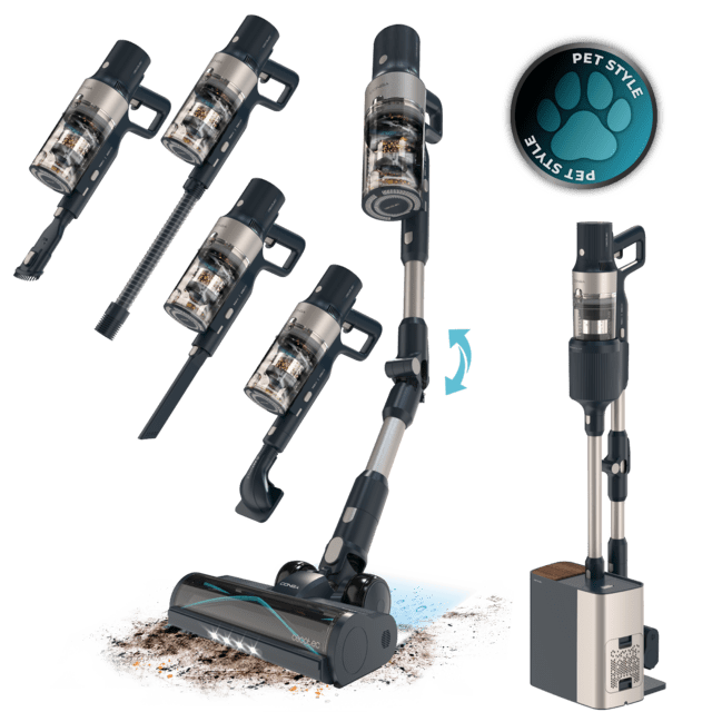 سيكوتك مكنسة كهربائية عمودية لاسلكية Conga Rockstar 5500 Hurricane Station Pe مكنسة متقدمة من سيكوتك مصممة لتنظيف شامل وذكي داخل المنزل، تجمع بين قوة شفط عالية، بطارية طويلة العمر، وقاعدة تفريغ ذاتي توفّر تجربة تنظيف مريحة بدون الحاجة للتعامل المباشر مع الأوساخ.